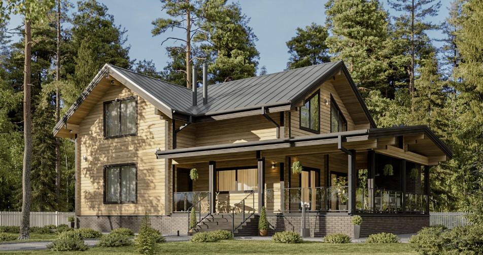 Дизайн дома из клееного бруса: от классического до скандинавского стиля